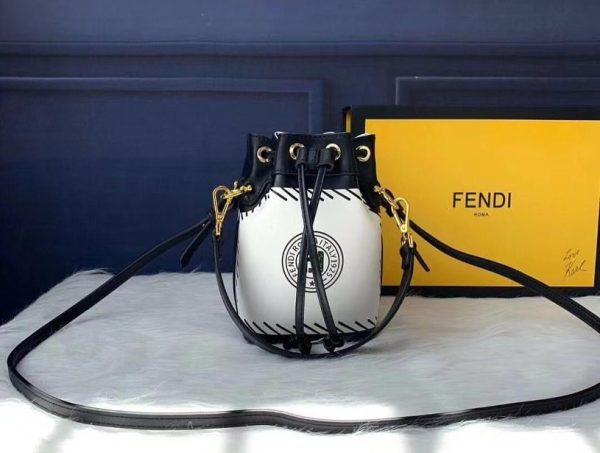 Fendi MON Tresor Leather Bucket Bag