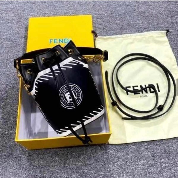 Fendi MON Tresor Leather Bucket Bag - Image 10