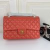 Chanel Classic Double Flap 25 Shoulder Bag Light Red