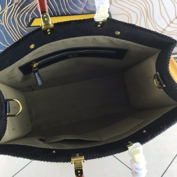 Fendi Velvet Shopper Tote Bag Black - Image 4